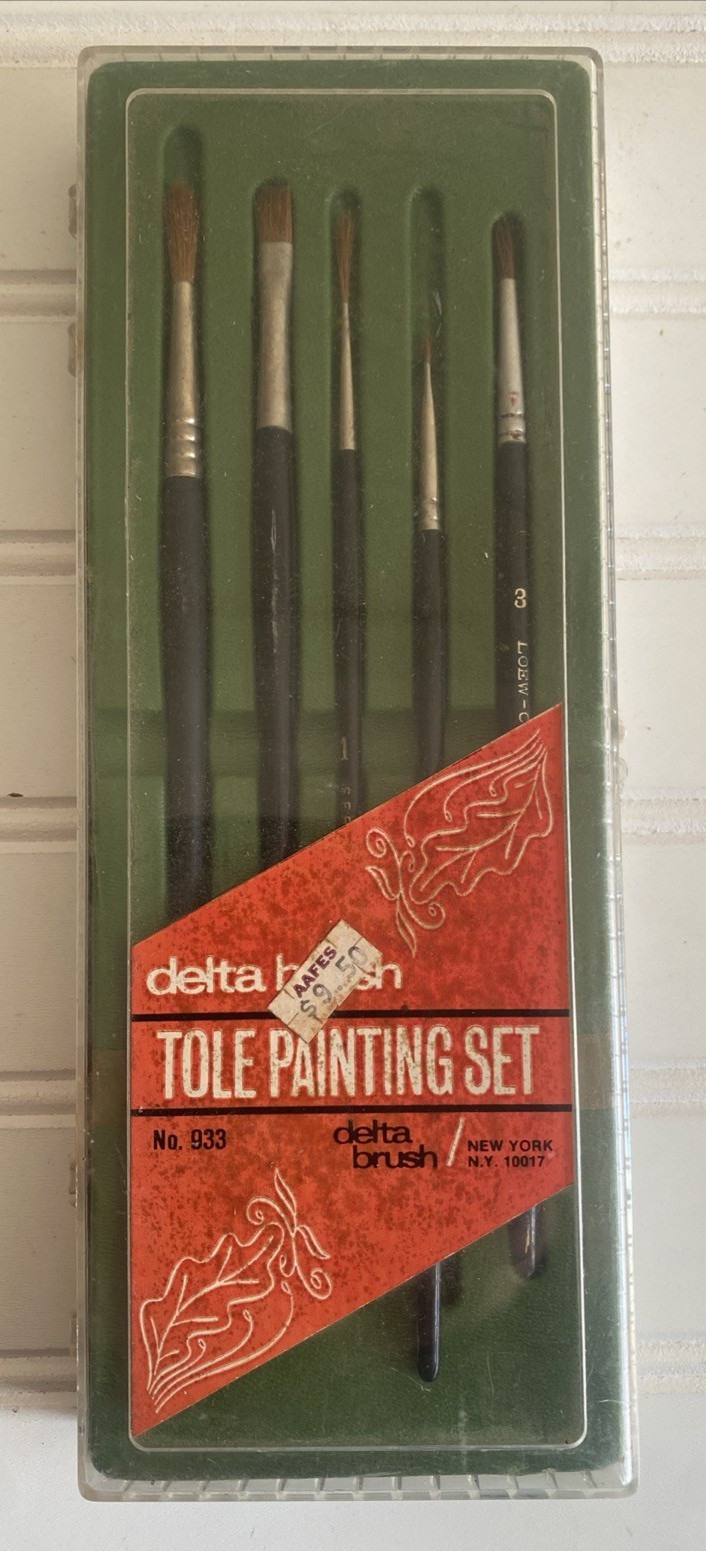 Vtg Delta Tole Painting Paint  Brush Set