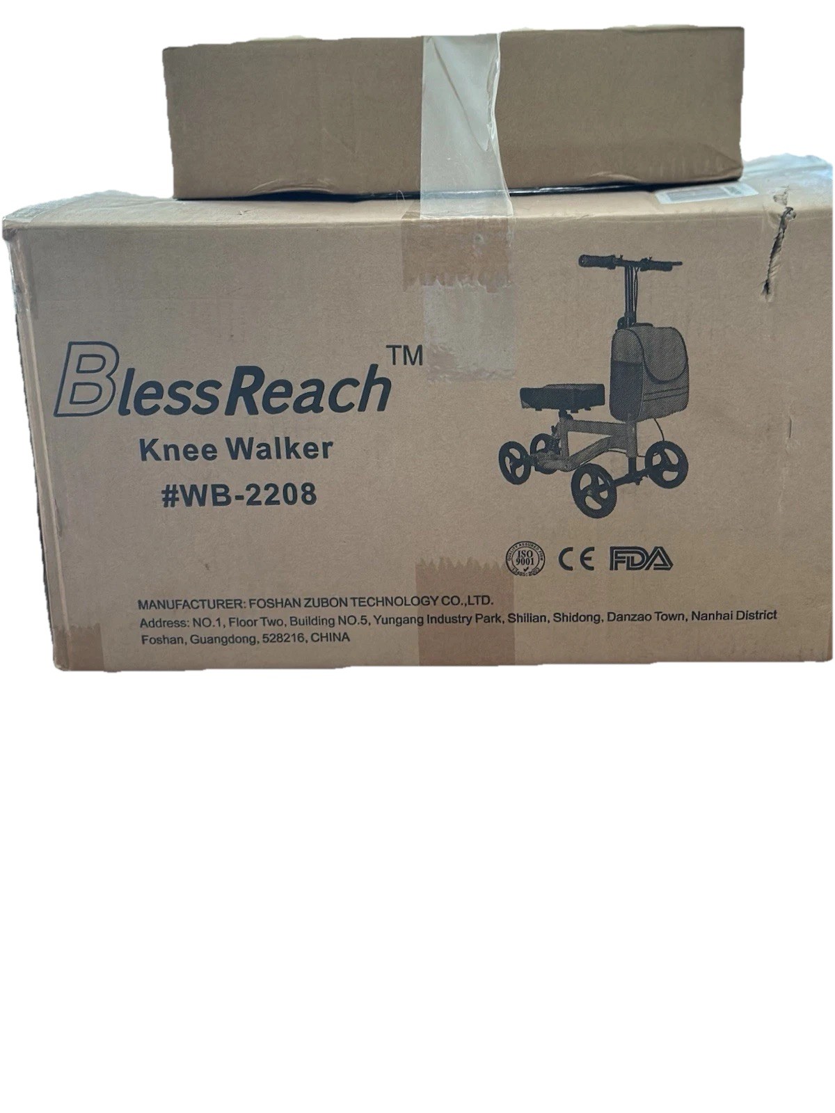 Blessreach Knee Walker Scooter All-Terrain Foldable Disc Brake for Foot Injuries