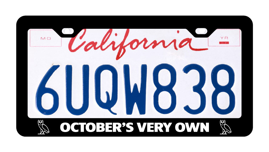 October's Very Own OVO License Plate Frame - Black PREMIUM Powder Coated Metal
