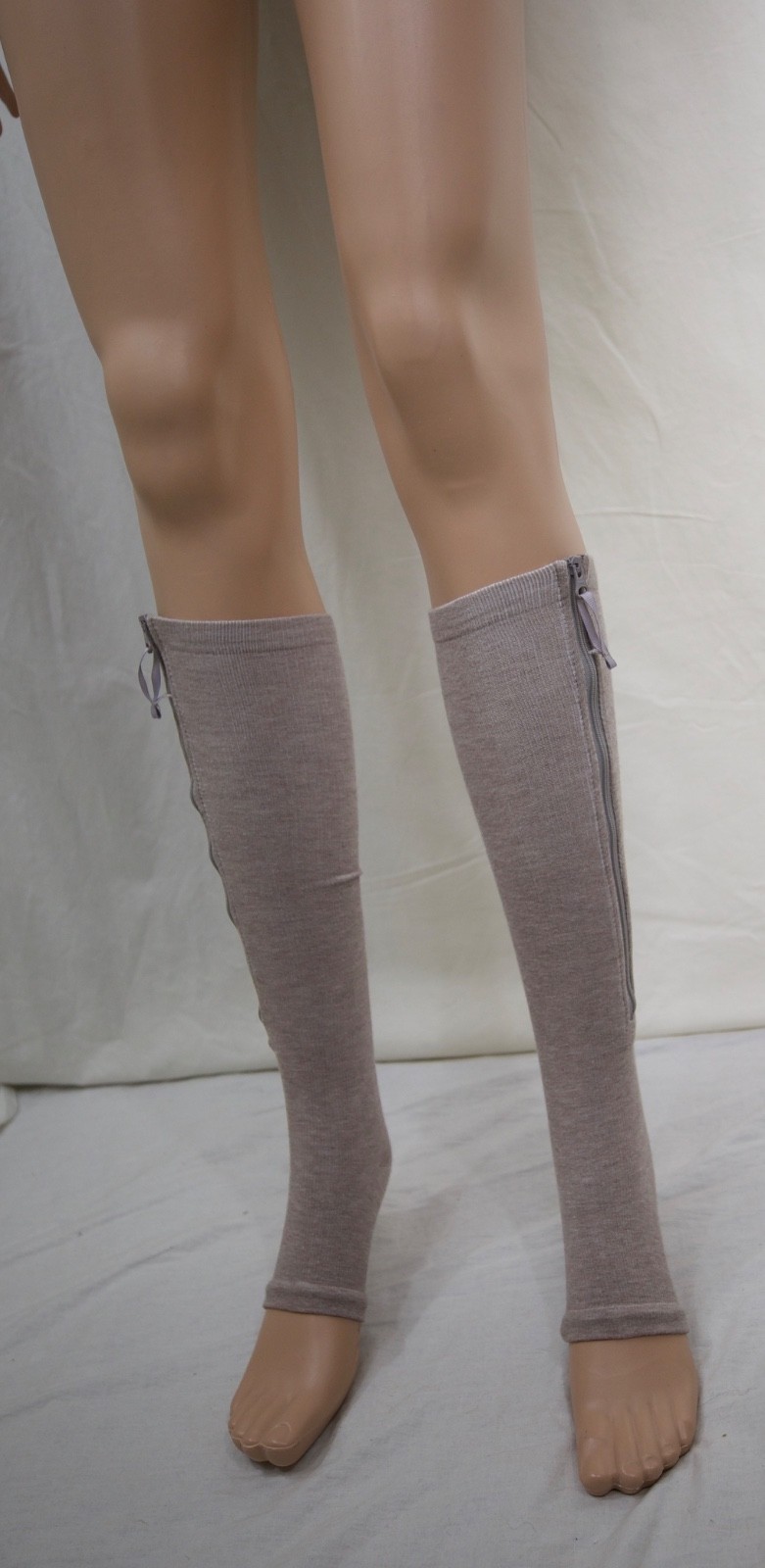 Open-Toe Compression Socks, side zippers, XS.