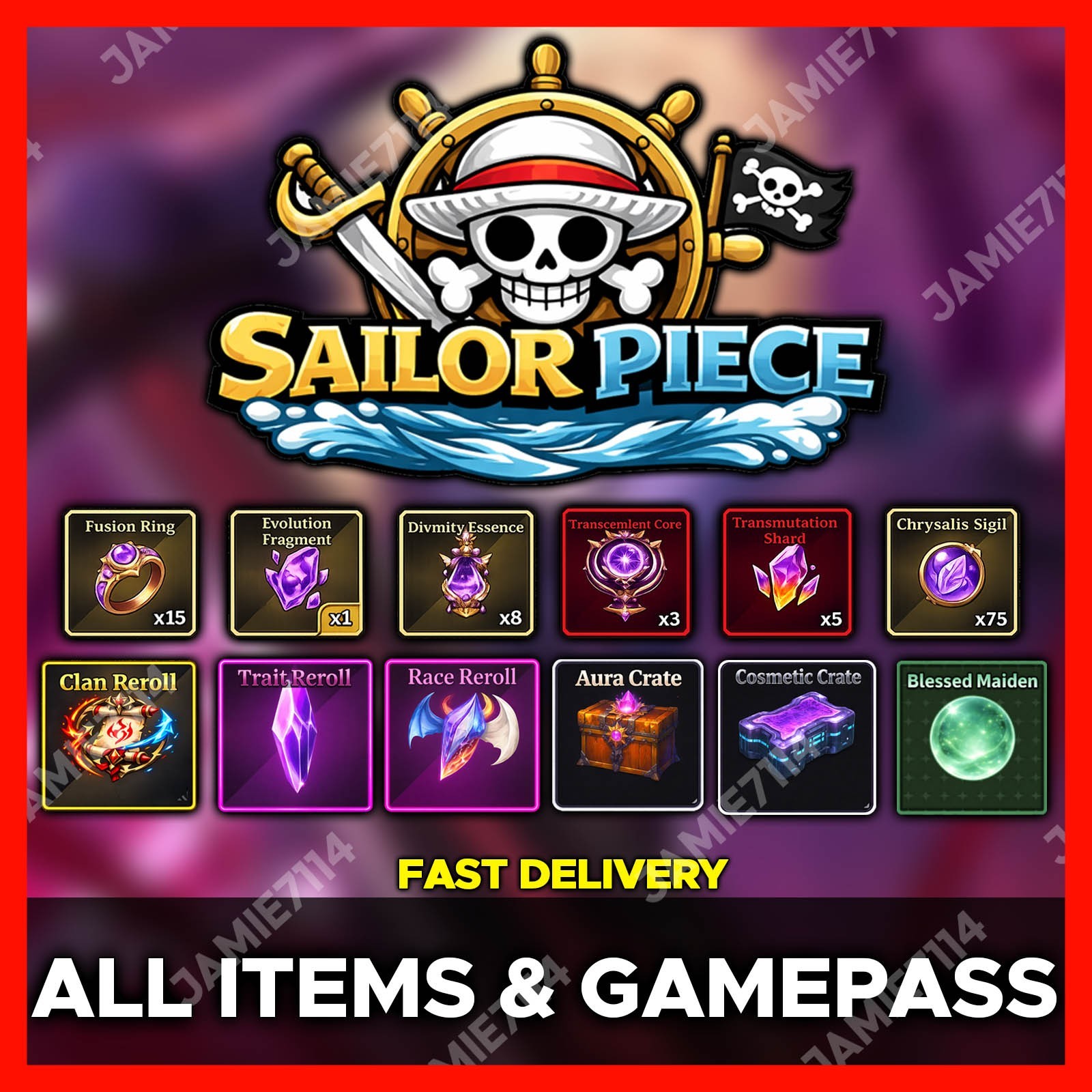 SAILOR PIECE ⚔️ ALL ITEMS & GAMEPASS‼️CHEAP & FAST SERVICE ‼️