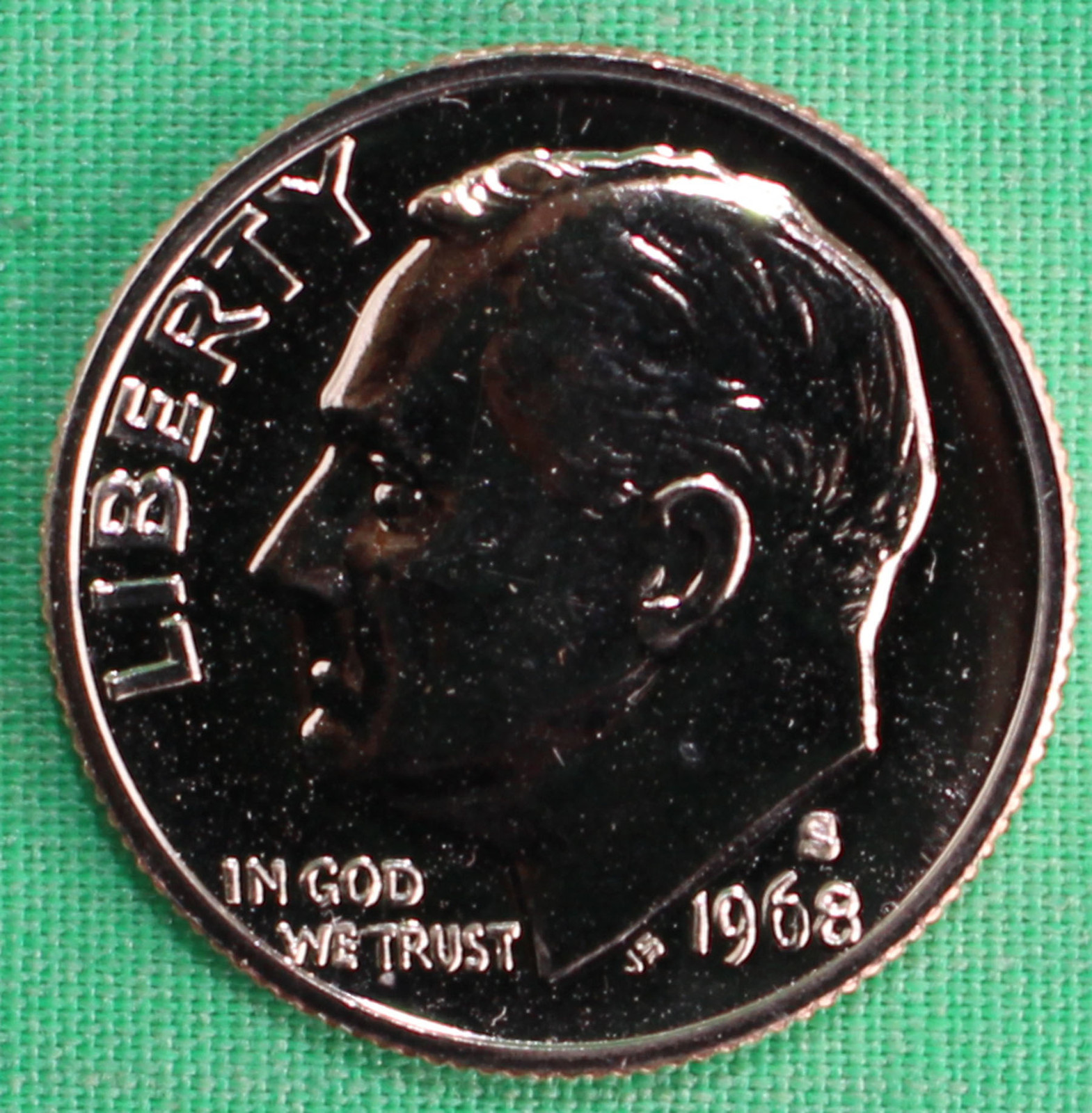 1968 S Proof Roosevelt Dime 10c Ten-Cents Coin 10 Cent