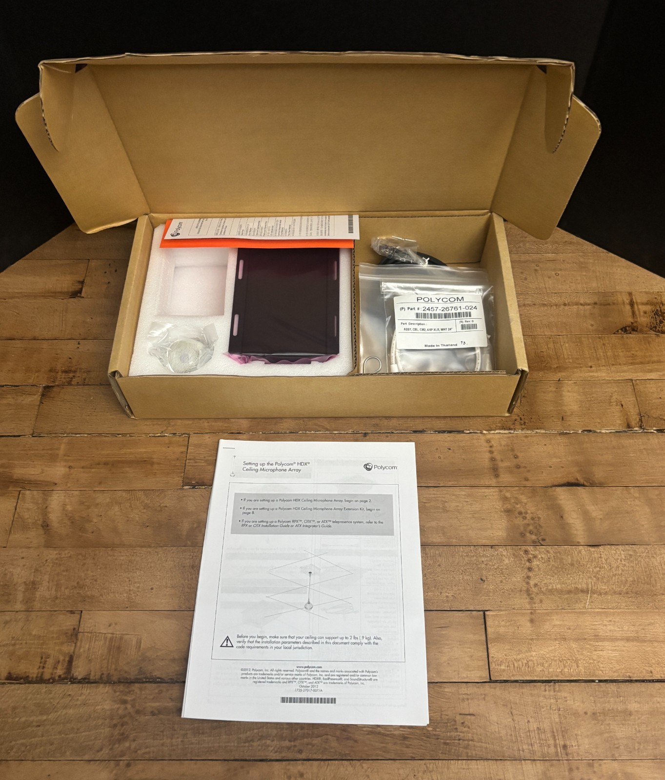 NEW! Polycom 2215-26928-001 White HDX Ceiling Microphone Extension Assembly