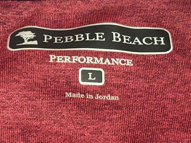 Pebble Beach Men's Performance 1/4 Zip Long Sleeve Red Golf Pullover - Size L