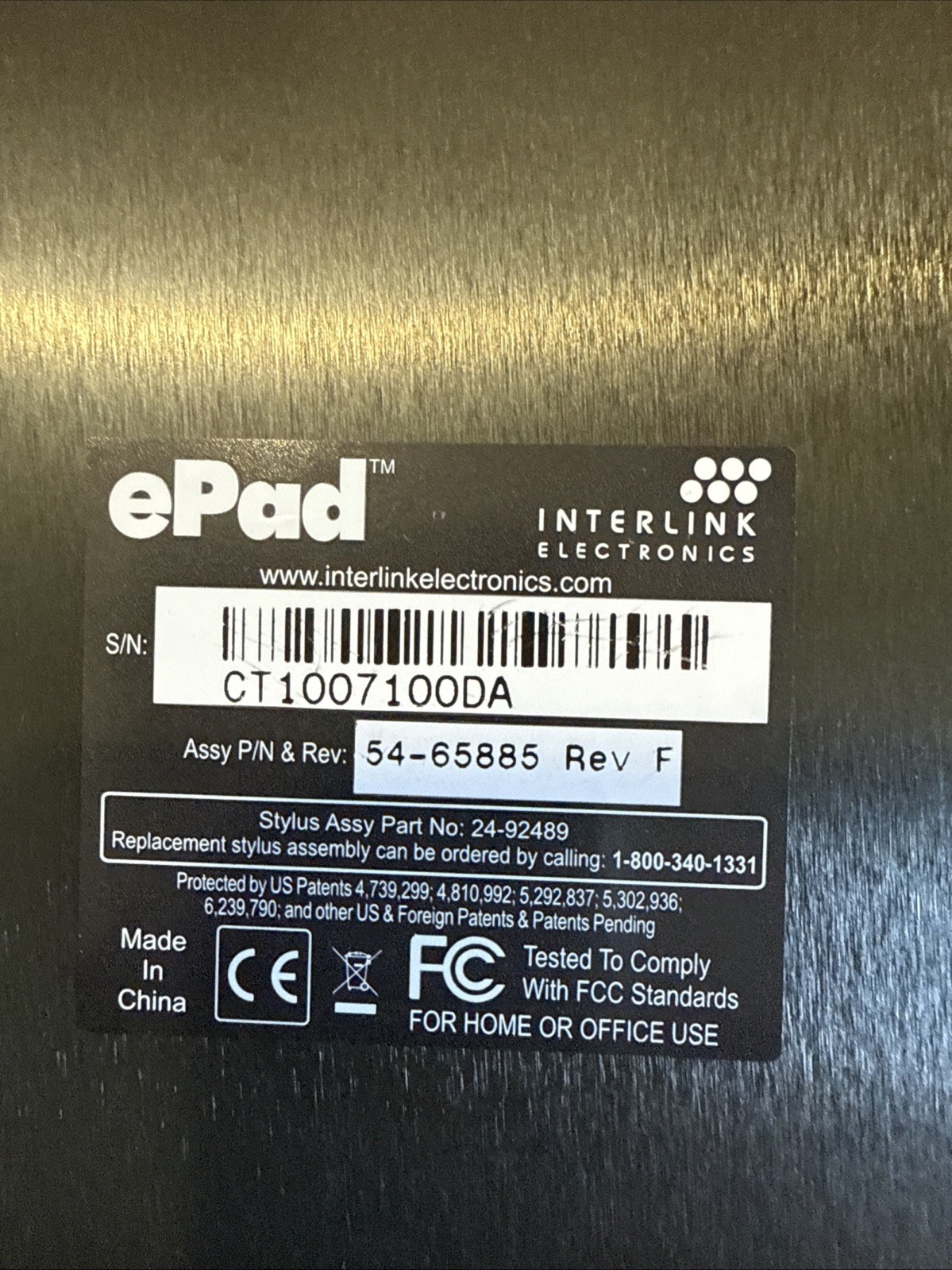 Interlink Electronics ePad USB ePad VP 9811 Electronic Signature Pad - VGC