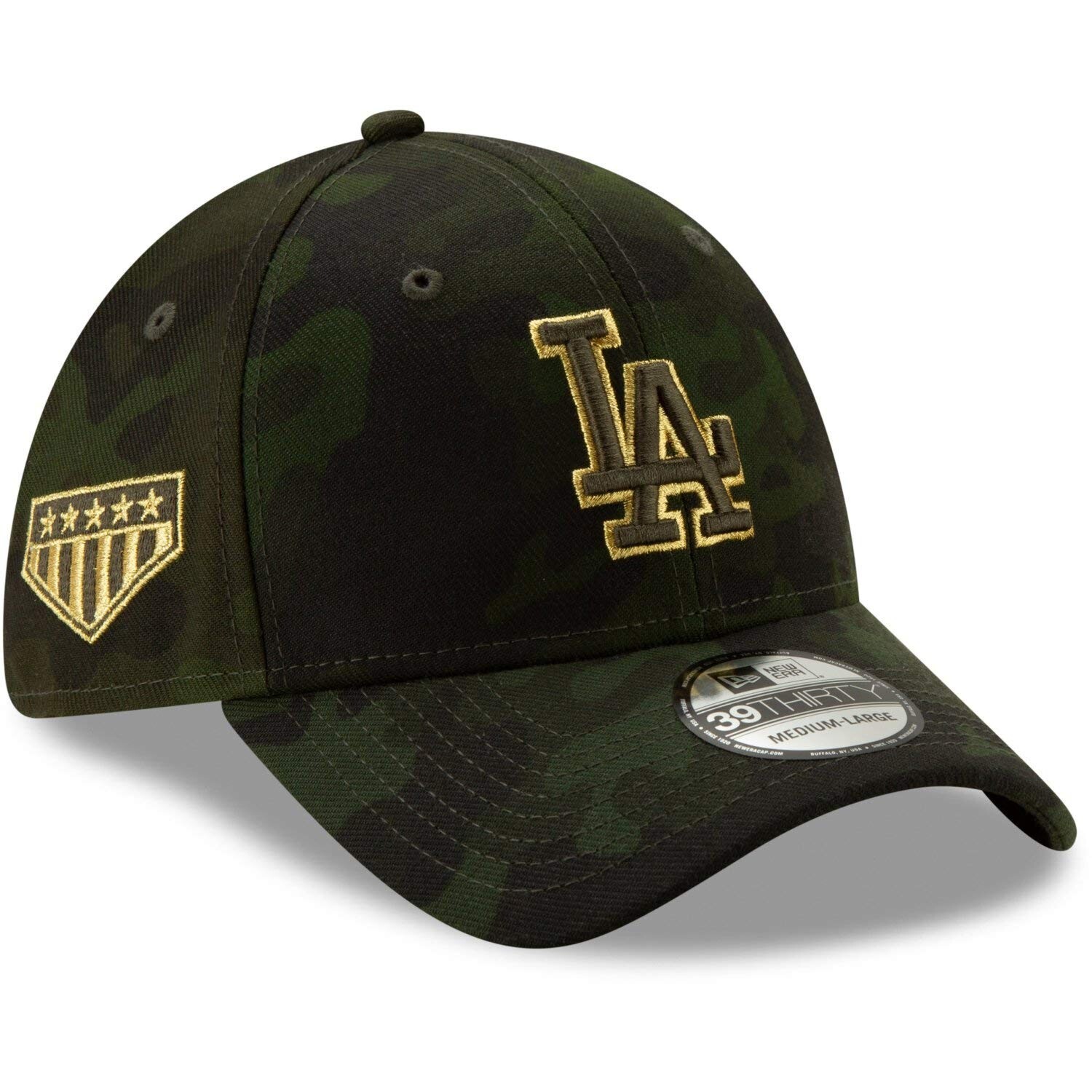 New Era Los Angeles Dodgers Armed Forces Day Dark Green Camo 39THIRTY Flex Cap
