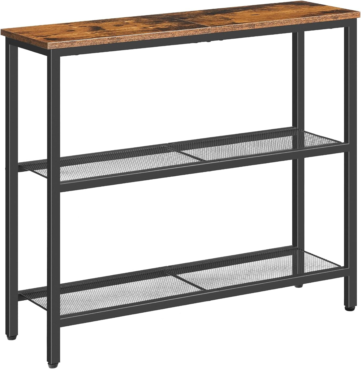 Rustic 3-Tier Narrow Console Table for Entryway, Living Room, and Bedroom