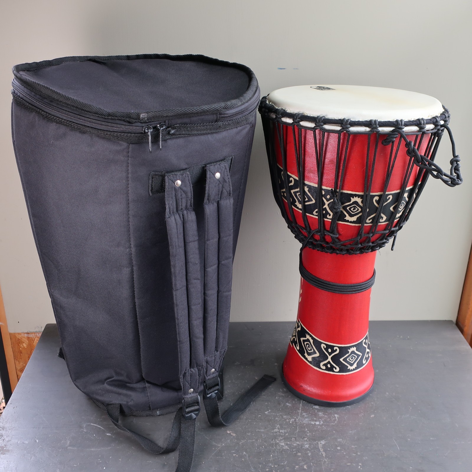 12" Toca Percussion Fibreglass Djembe in Case