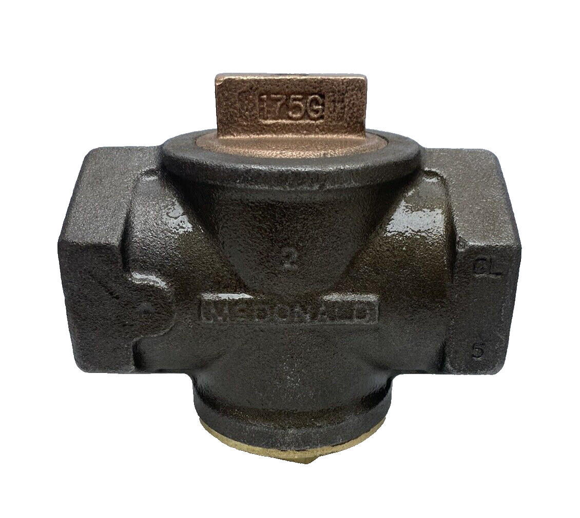 2" Mcdonald, Gas Meter Valve 175G,  Black Iron Body Brass