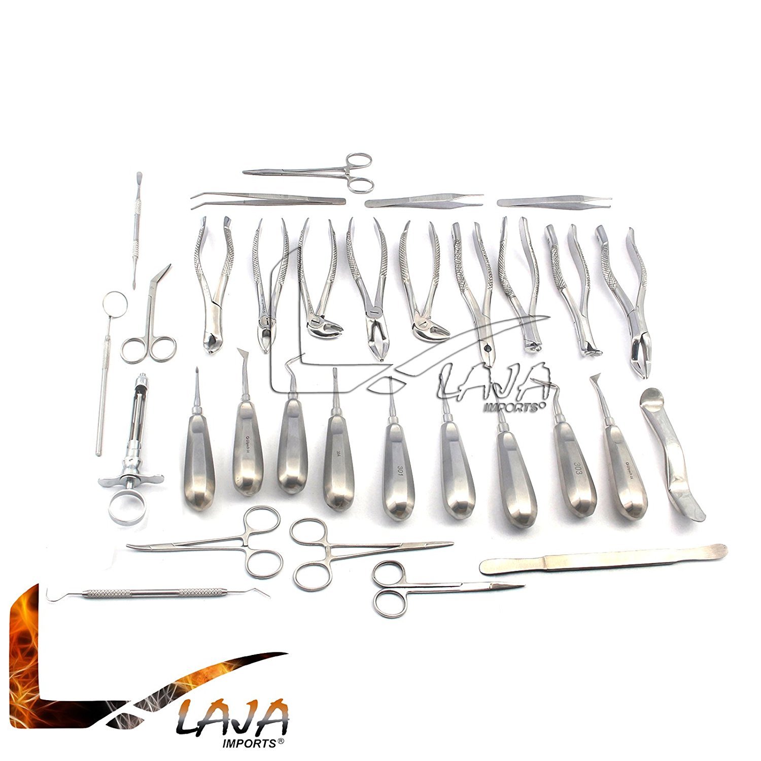 32 Pcs Oral Dental Extraction Surgery Extracting Elevators Forceps Instruments