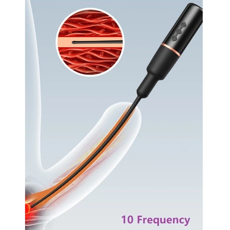 10 Frequency MALE Silicone Urethral Sounds Penis-Urethral Plug-Stretcher Dilator