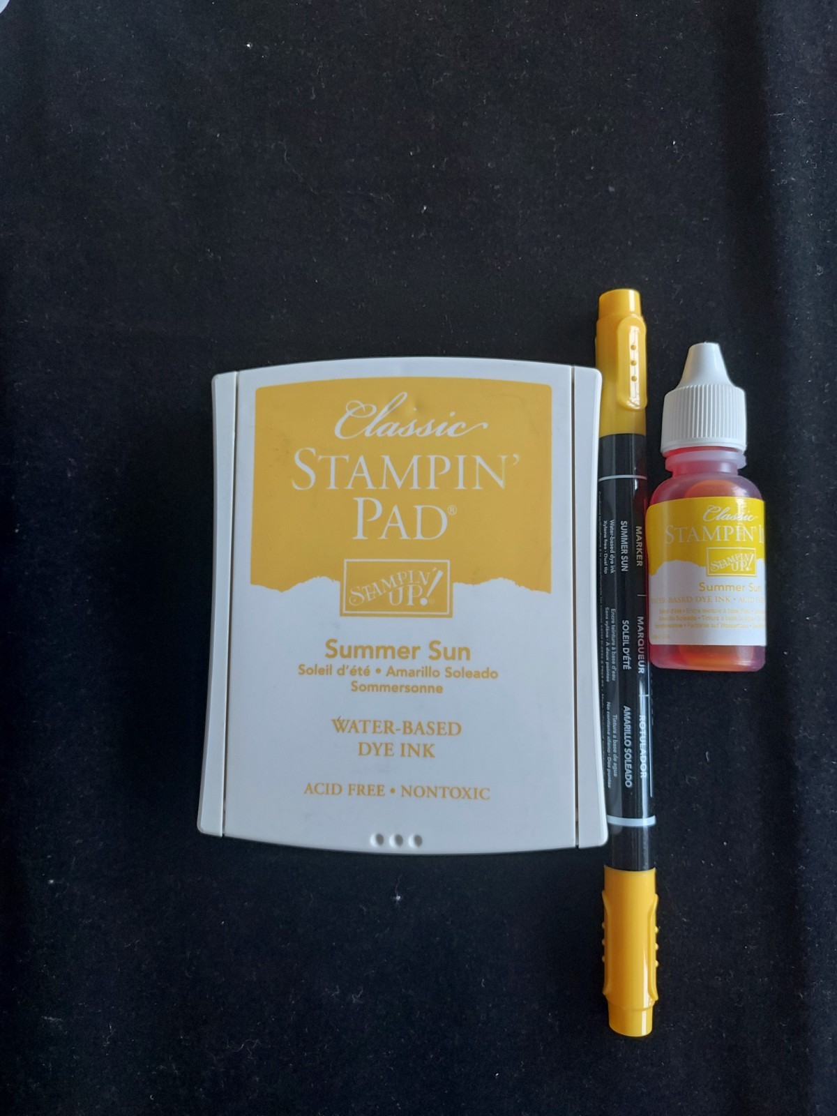 Stampin'Up! Classic SUMMER SUN Ink Pad, Reinker & Marker-Retired/Used***