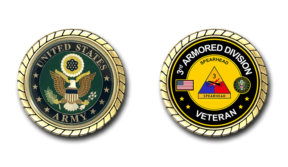 US Army 3rd Armored Division Veteran Challenge Coin