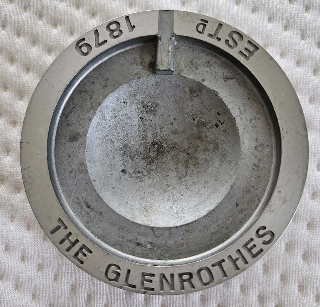 Rare Vintage The Glenrothes Whisky Metal Ashtray–Distillery Collectible Est.1879