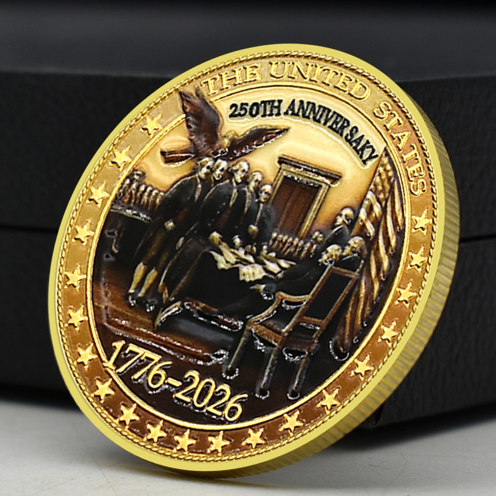 USA 250th Anniversary Coin – Declaration of Independence Gold Plated Medal