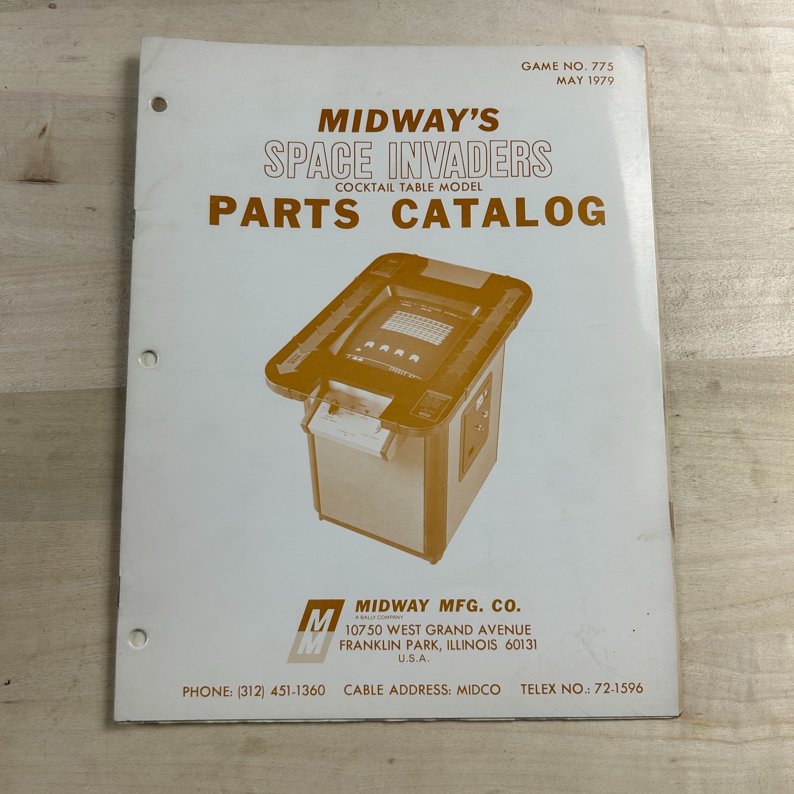 Midway Space Invaders Cocktail Table Model Parts Catalog Manual 1979 Arcade