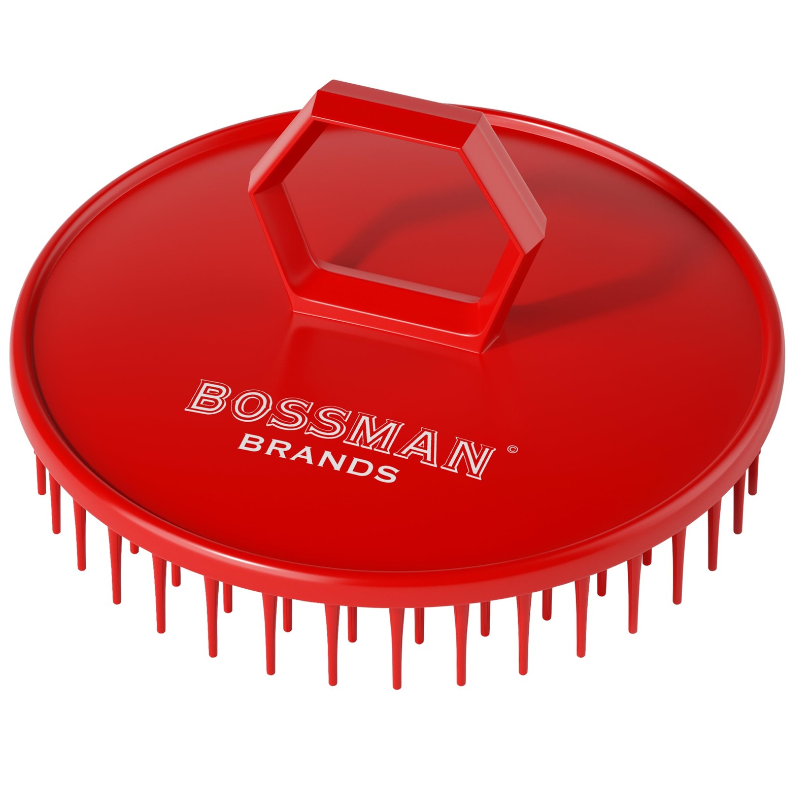 Bossman Scalp Massager & Shampoo Brush (3 inch, Red) – Scalp Exfoliator Brush...