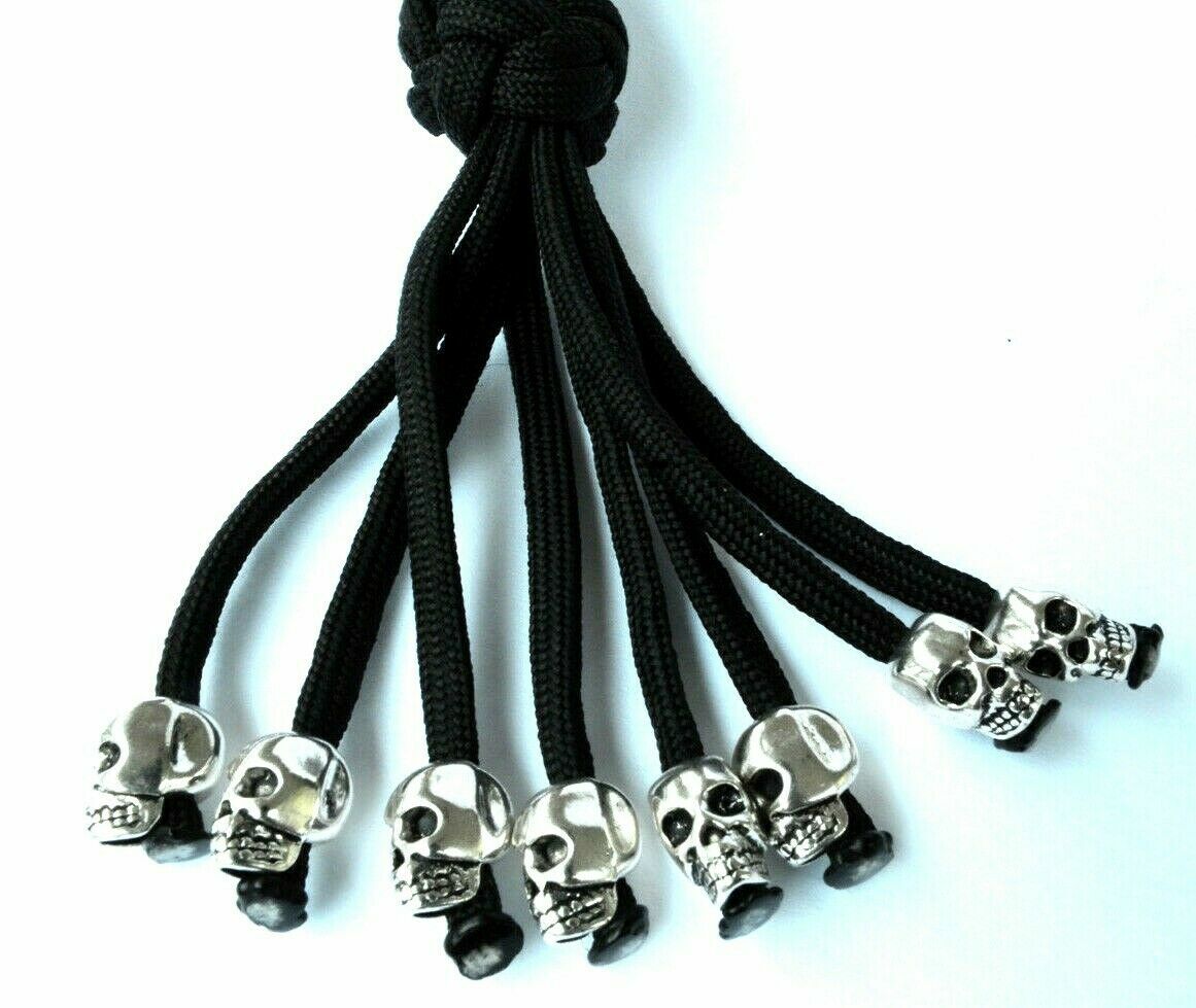 Motorcycle Get Back Whip With 1" Ball and Skull Tassels 36" Paracord Motor Whip