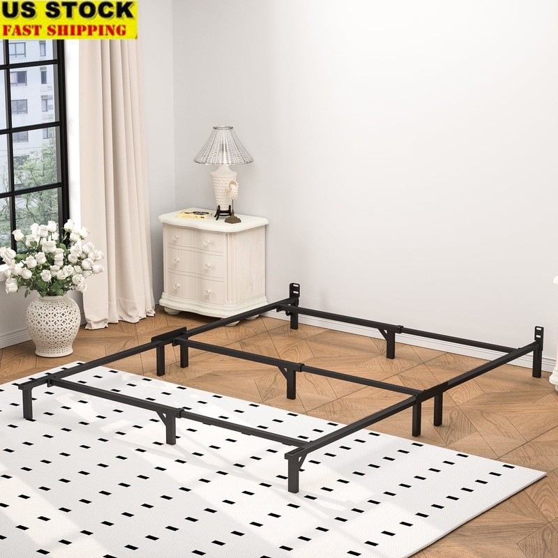 7in Metal Bed Frame Box Spring Required Easy Assembly Heavy Duty Steel Structure