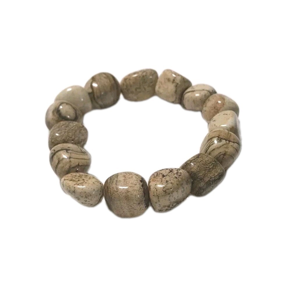 Artisan Bracelet, Crafted Gemstone stretch in tans and browns, neutrals