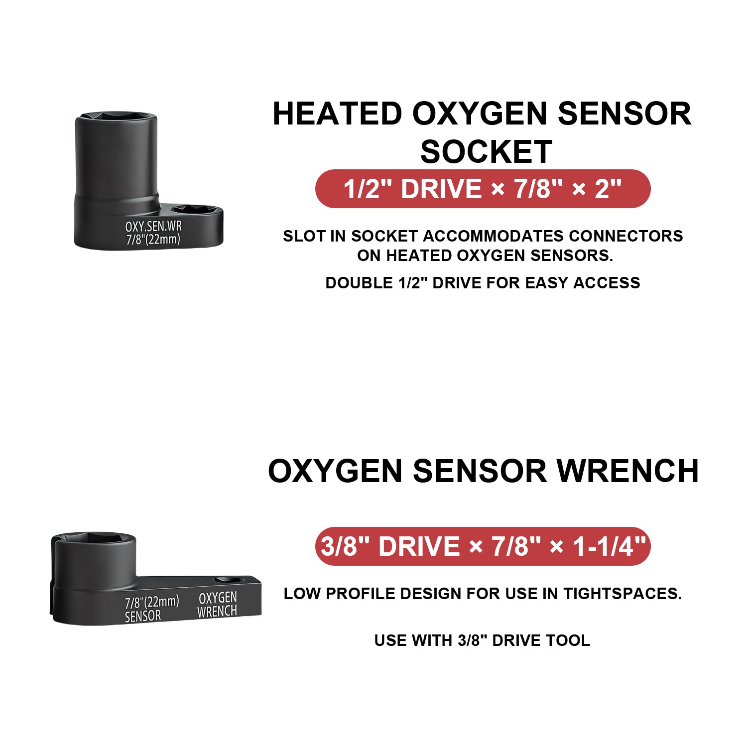 7PCS Automotive O2 Oxygen Sensor Socket Set Offset 02 Sensor Wrench Remover Tool