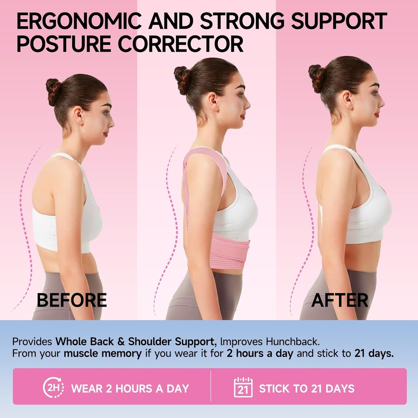 New Size S Adjustable Posture Corrector, Back Support, Back Brace