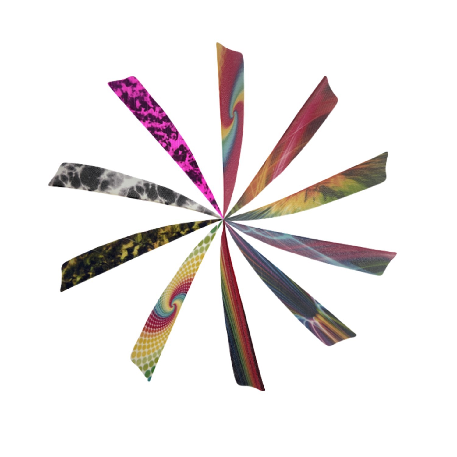 50PCS 4" Archery Arrow Feather Aurora Color Natural Shield Turkey Fletches