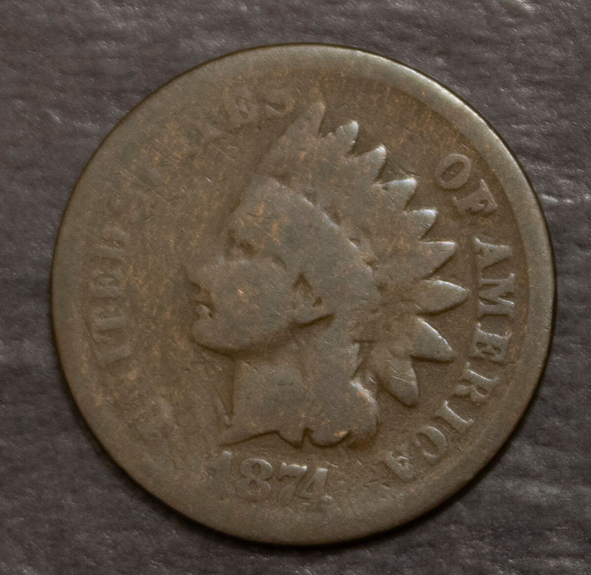 1874  Indian Cent     Lot Y3078