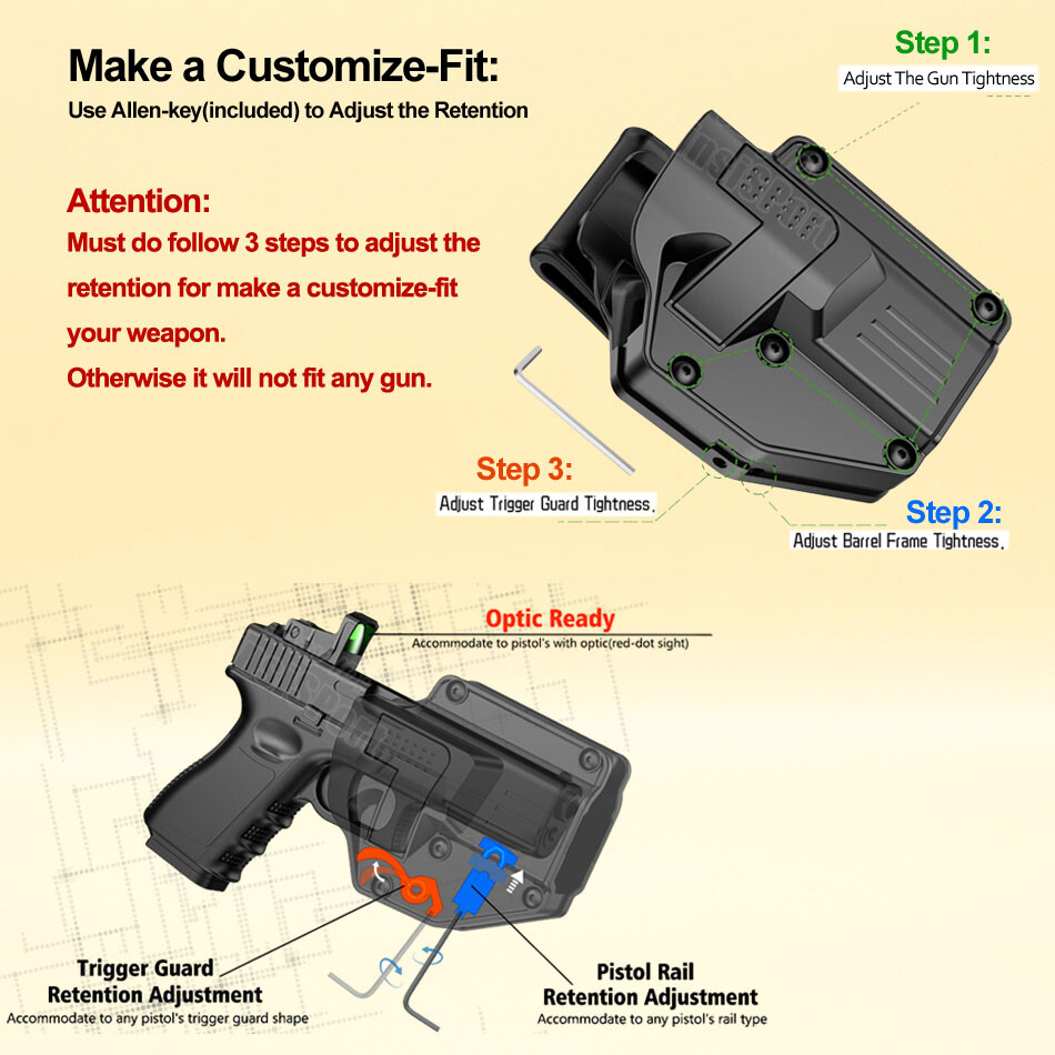 IPSC Holster OWB For Ruger American Standard Compact Pro 40 45 PC Charger P345
