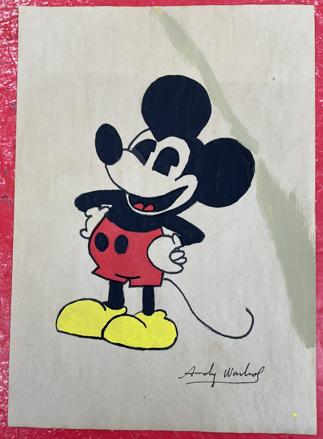 Andy warhol Drawing on paper (Handmade) signed and stamped