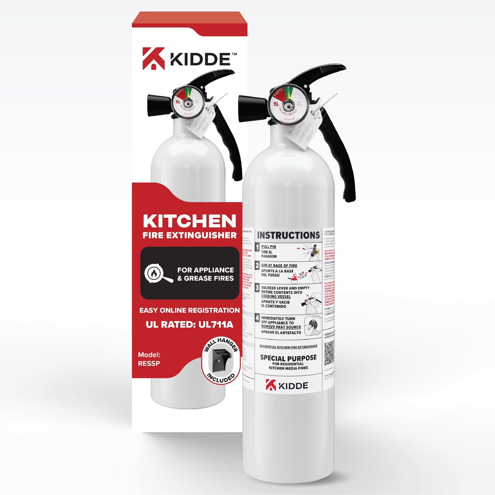 (2 pack) Kidde Fire Extinguisher for Kitchen, Residential, Single-Use, 711A