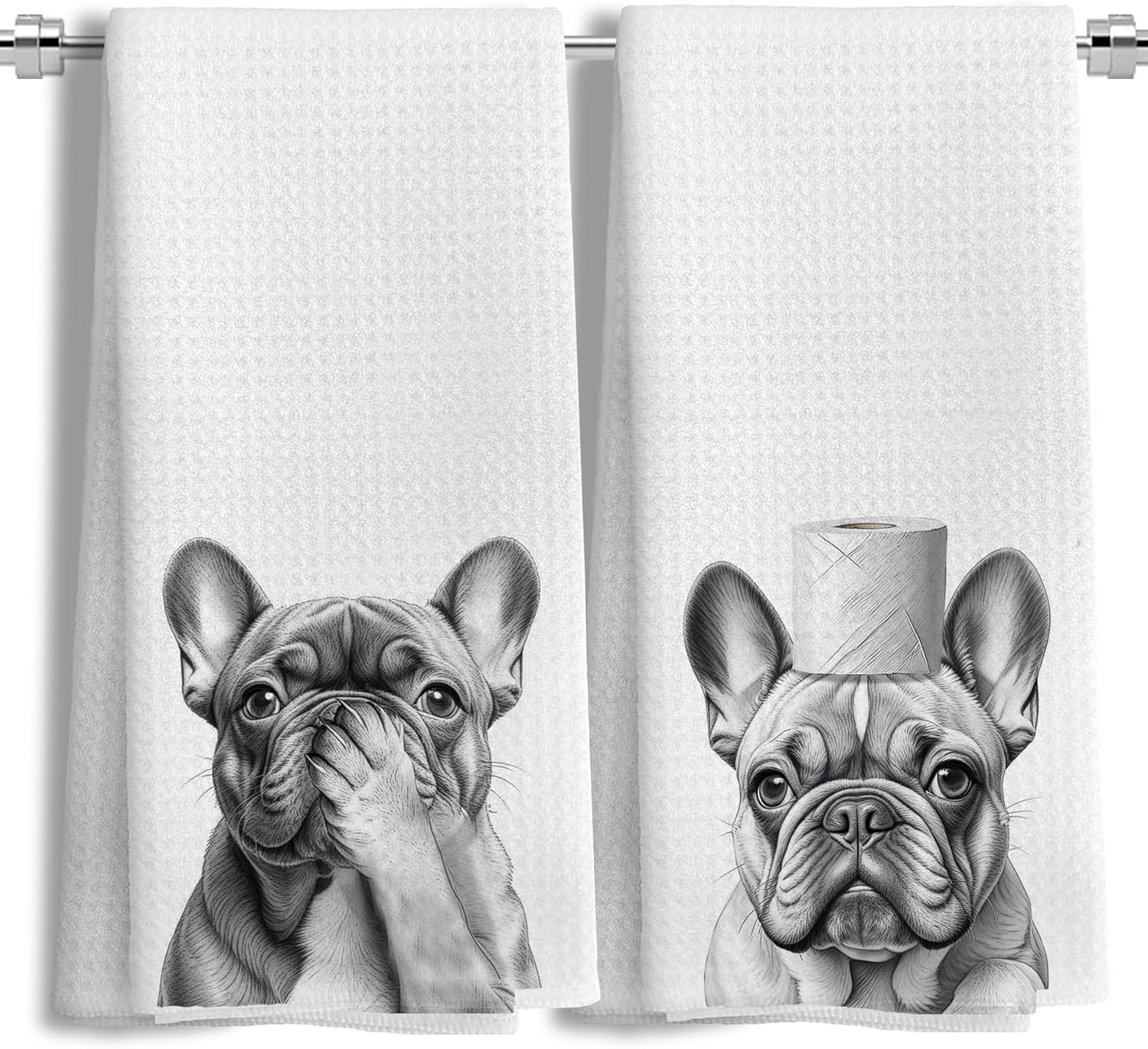 French Bulldog Gifts Kitchen Towels Set of 2，French Bulldog Gifts for Women Men
