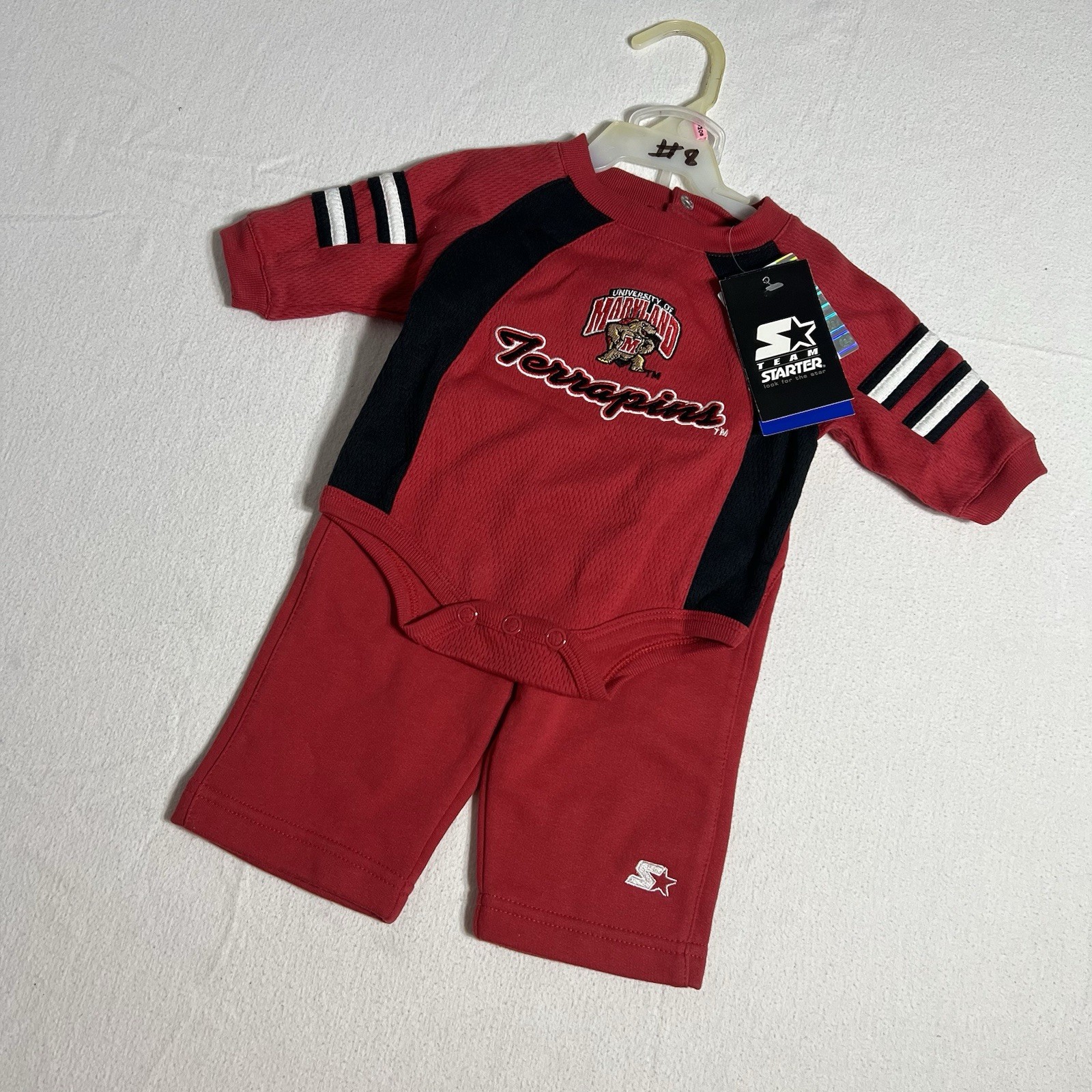 Starter University of Maryland Terrapins 0-3m Baby 2 Piece Outfit Football NWT