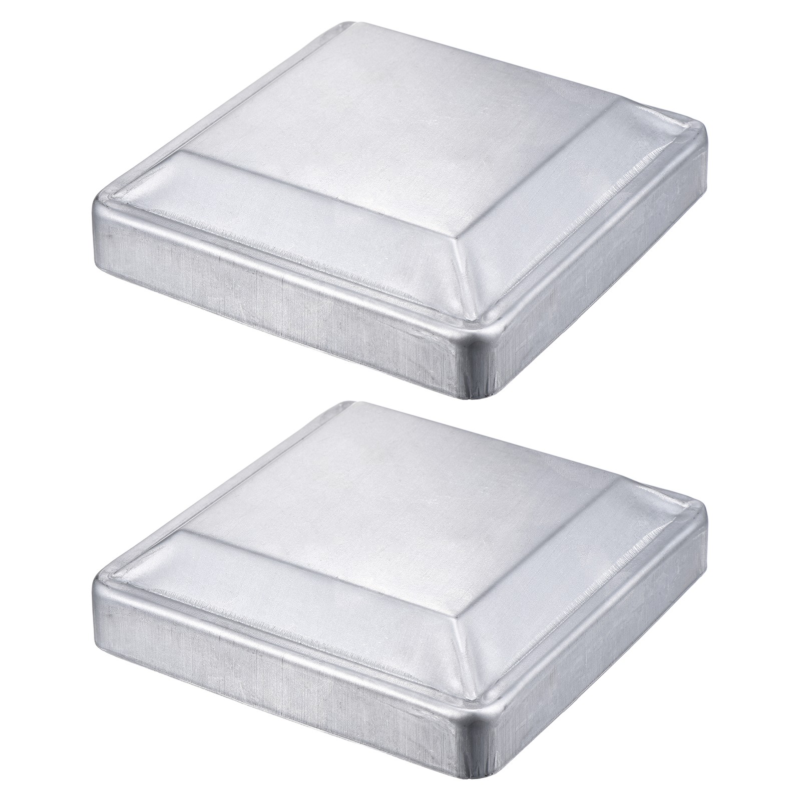 2Pcs Fence Post Cap, Galvanized Deck Post Caps Fit 6.1" x 6.1" Pipe, Silver
