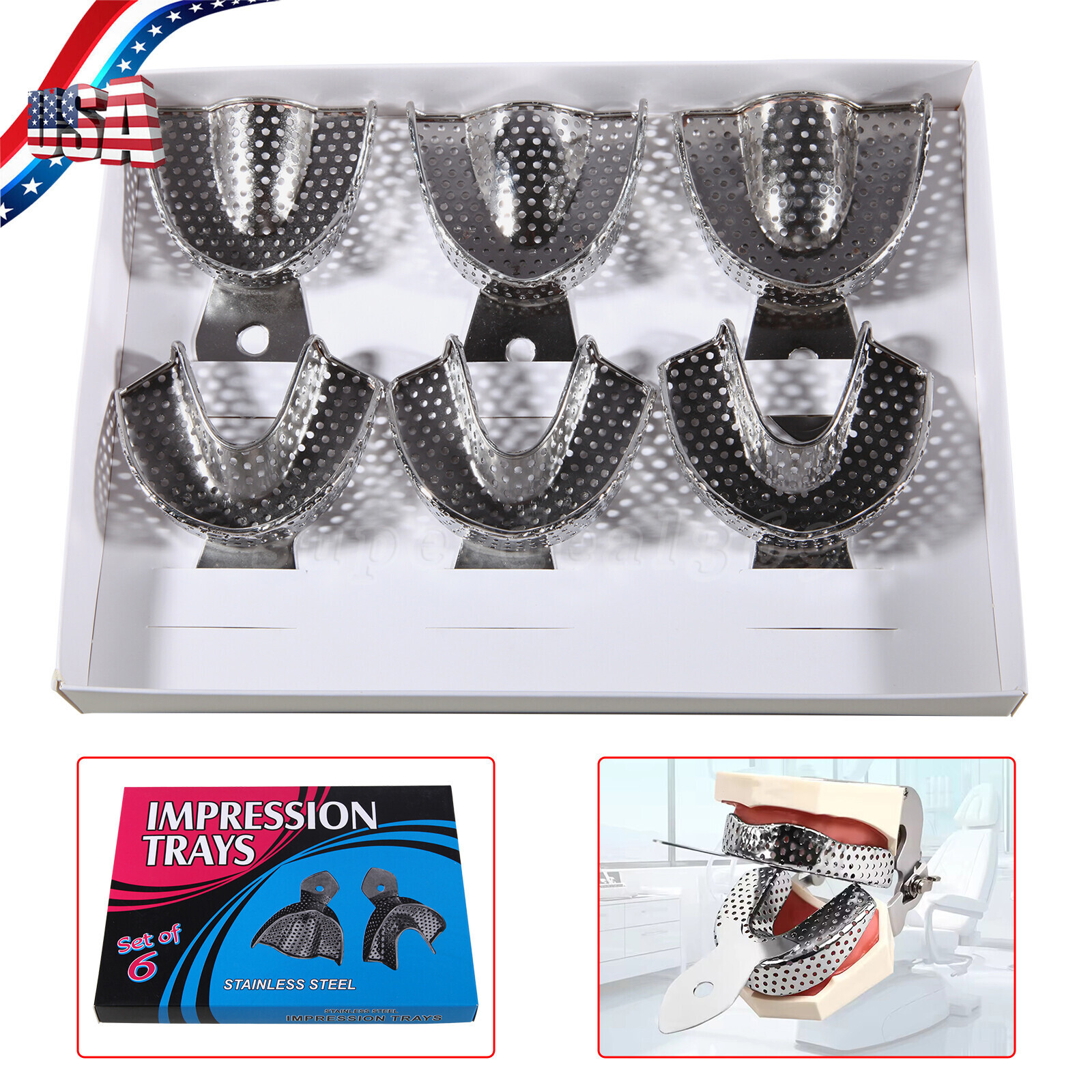 Autoclave Perforated Dental Impression Trays Upper + Lower MX