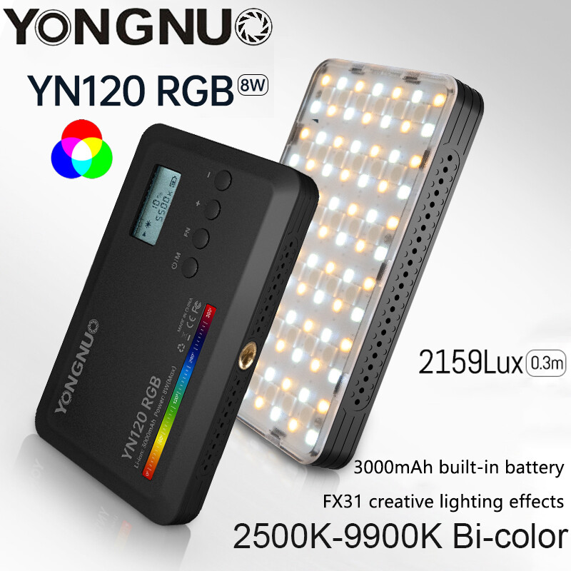 YONGNUO YN120 RGB 8W LED Pocket Light Full Color Fill Light Bi-Color 2500K-9900K
