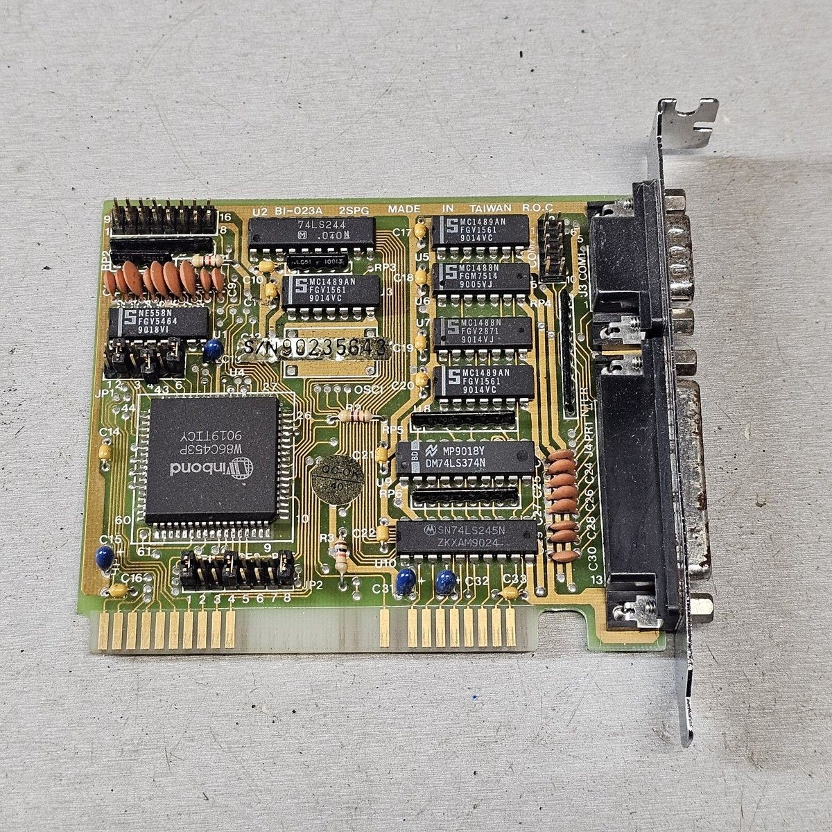 Vintage ISA Multi I/O Controller Card Winbond W86C453P Parallel Serial Game Port