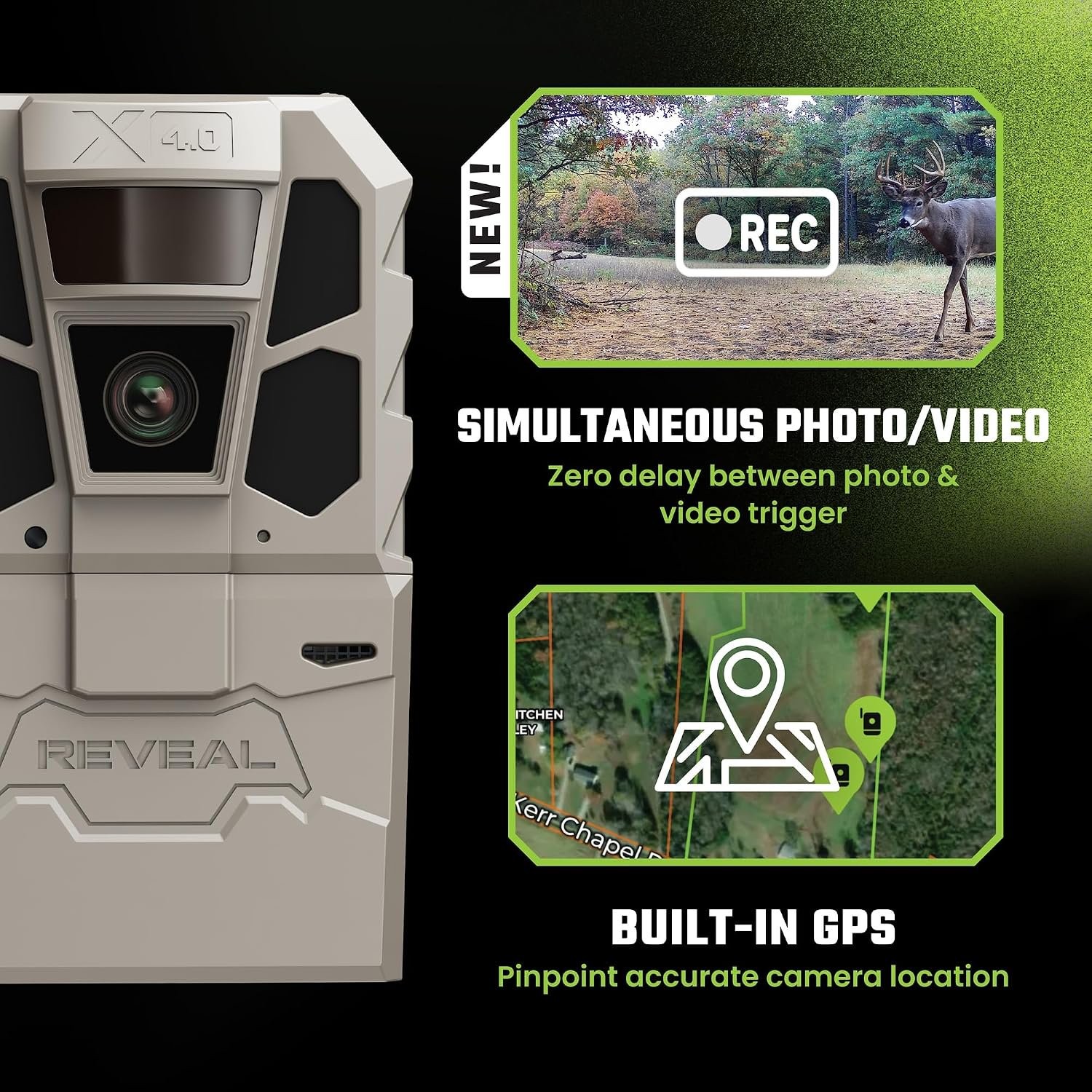 Tactacam Reveal X 4.0 Cellular Trail Camera (4-Pack) + Microfiber Cloth