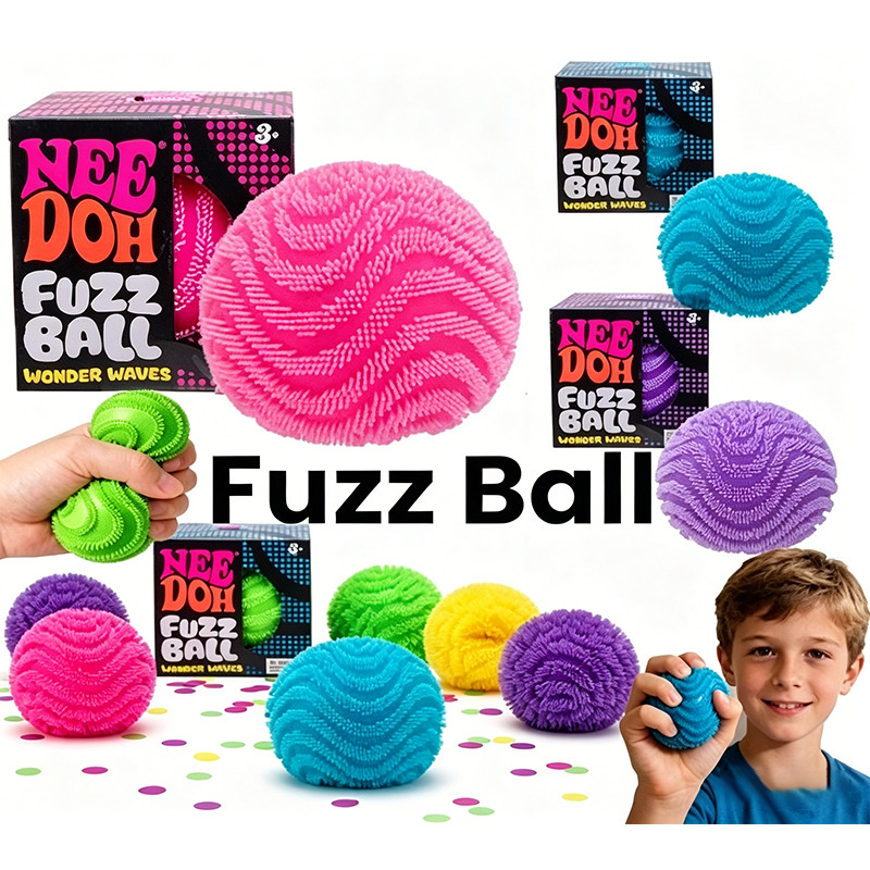 New NeeDoh Fuzz Ball Waves Sensory Squeeze Toy Stress Relief Fidget Child Adults
