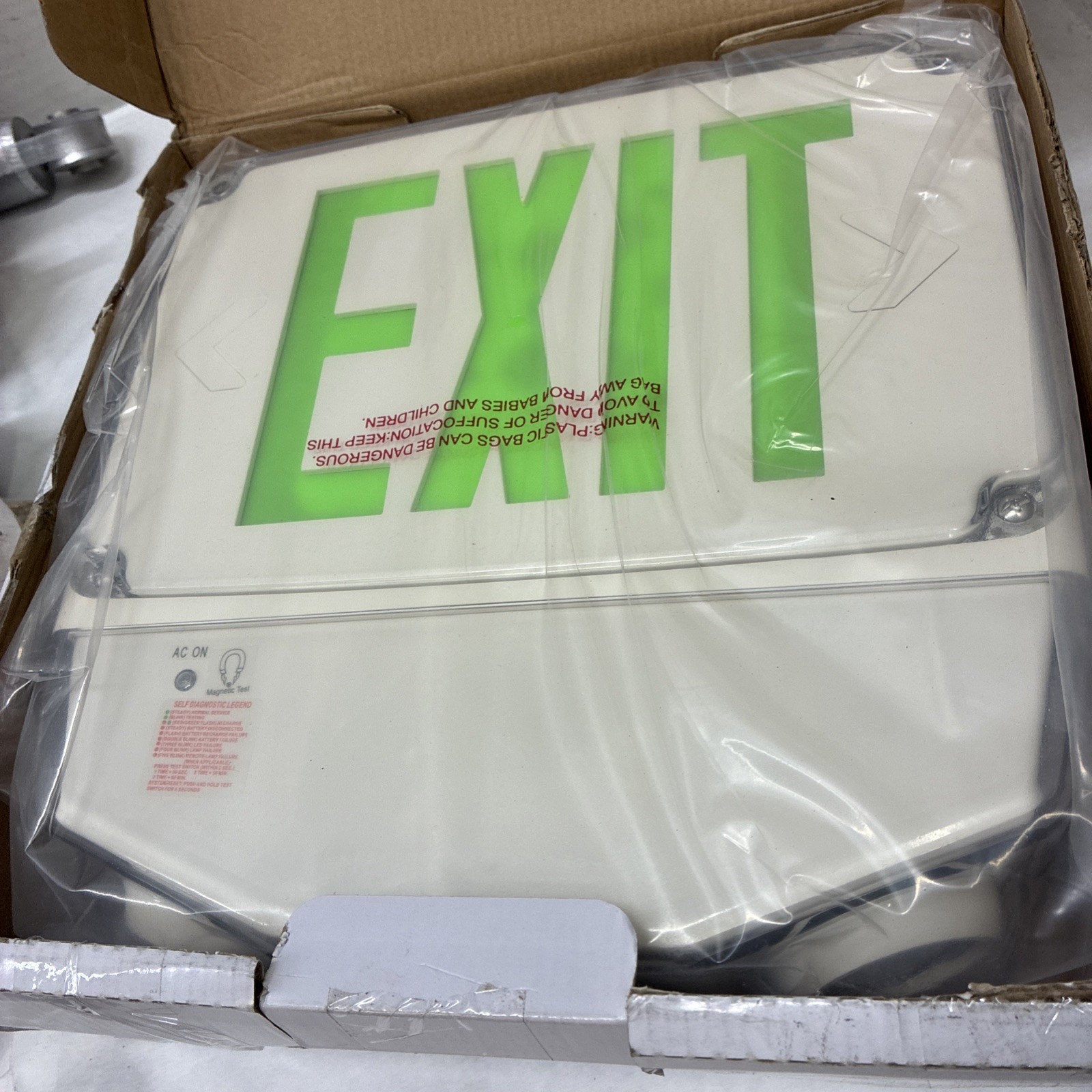 COMPASS CWC1GW LED Exit Sign / Emergency Light Combo Wet Location NEW