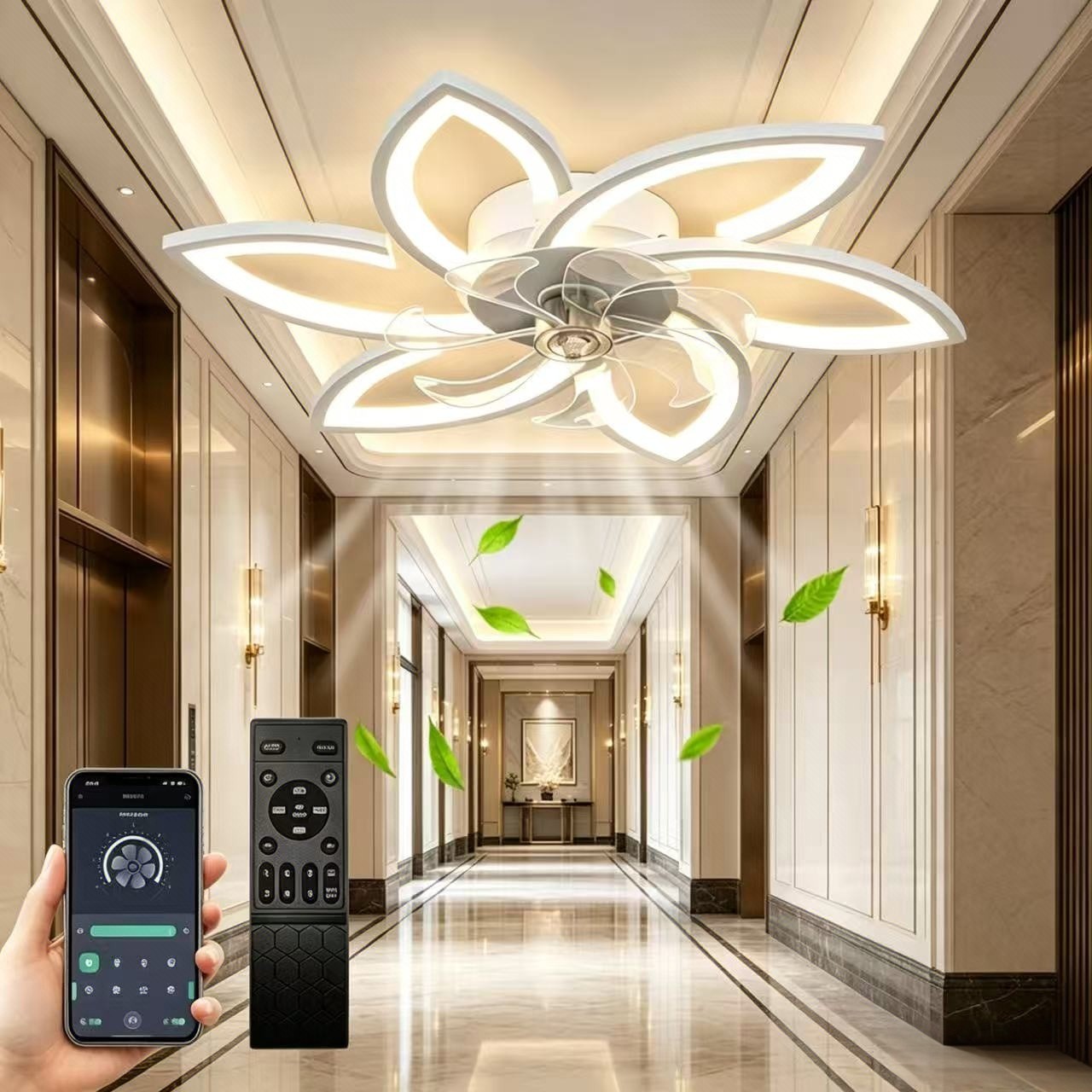 Variable Intensity Ceiling Fan with Light Indoor Home Decor Ceiling Lighting