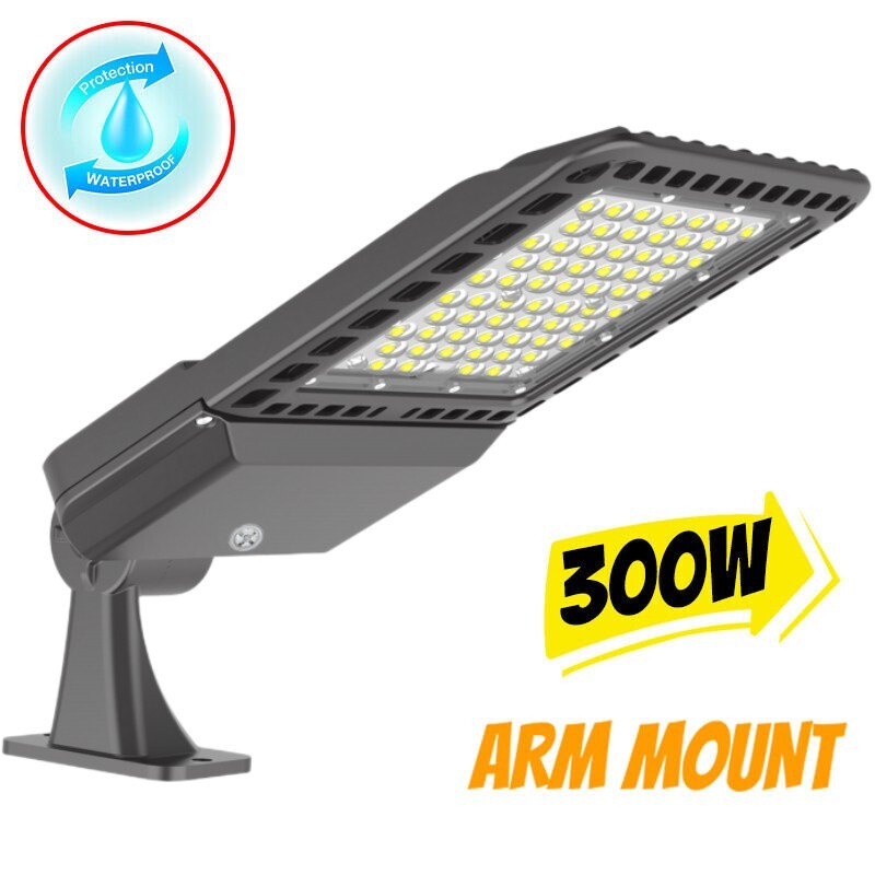 300 Watt LED Parking Lot Light Dusk to Dawn Commercial Street Shoebox Pole Light