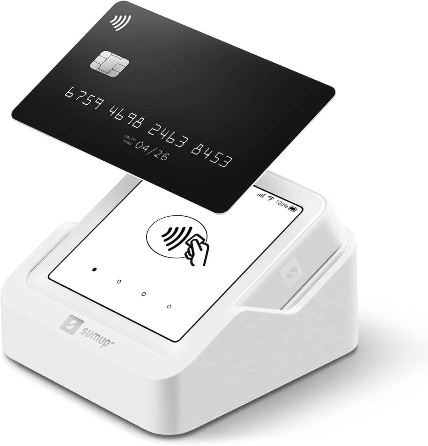 Credit Card Payment Card Reader with Touch Screen and Charging Station, Portable