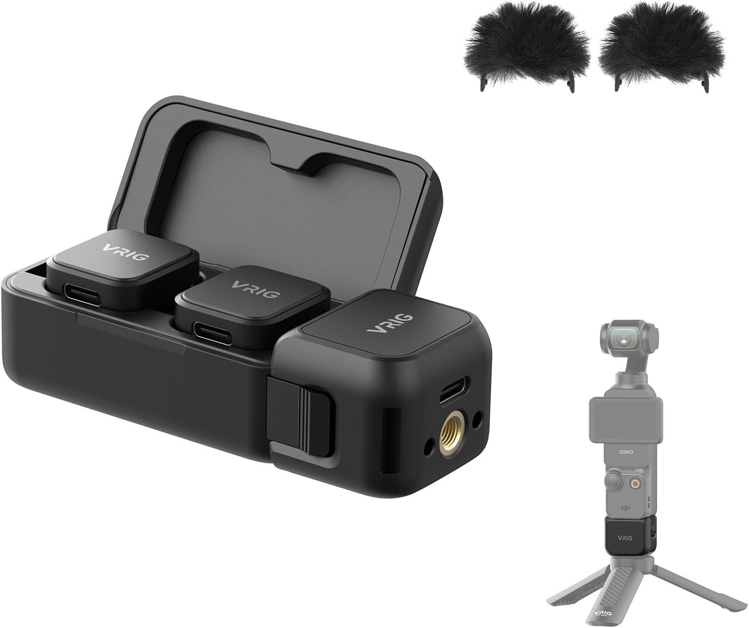 MC-02 Wireless Microphone Kit for DJI Osmo Pocket - 30Hrs, Noise Cancelling