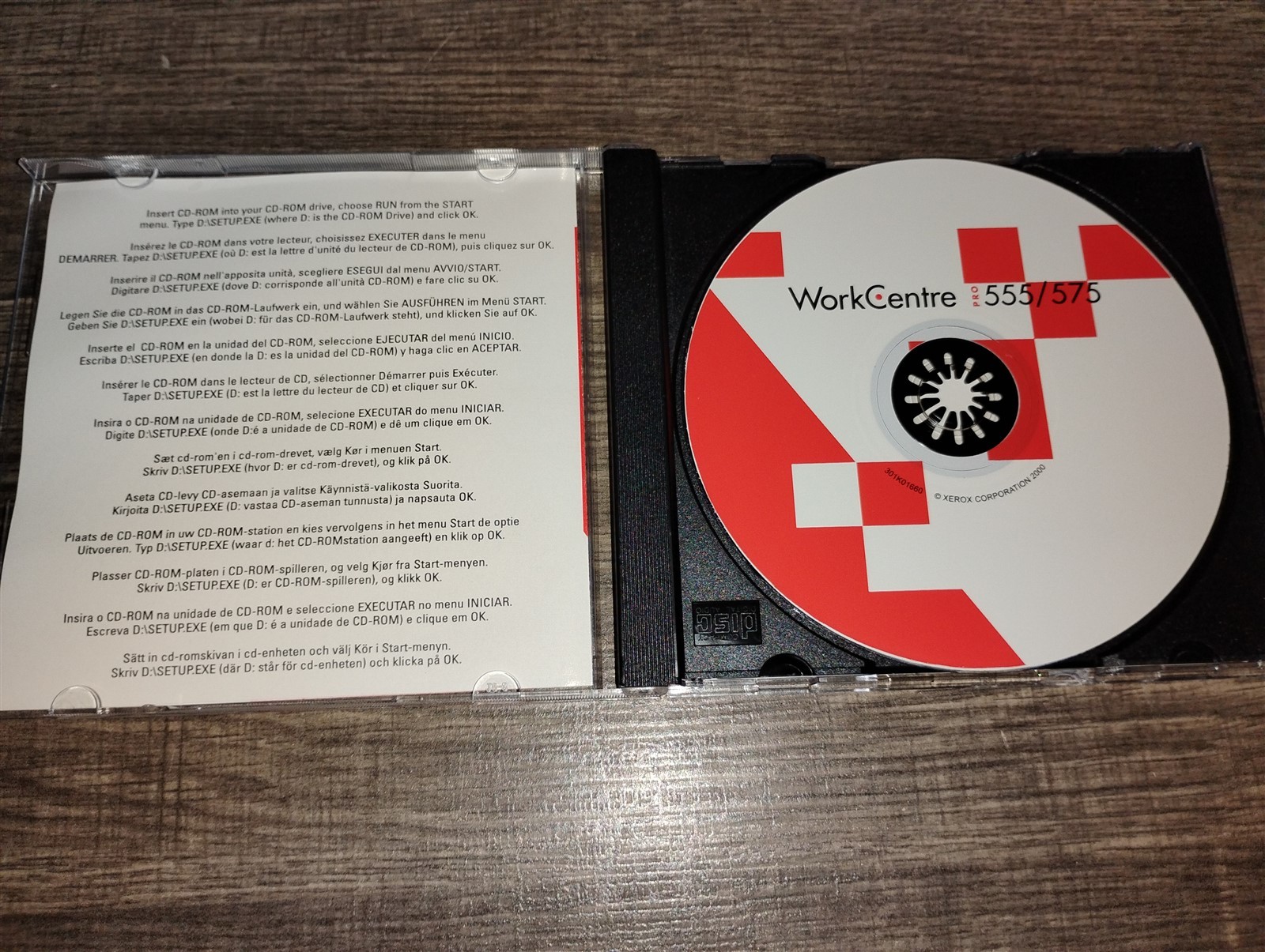 Xerox WorkCentre Pro 555/575 Multifunction Printer Driver Disc PC CD-ROM 2000