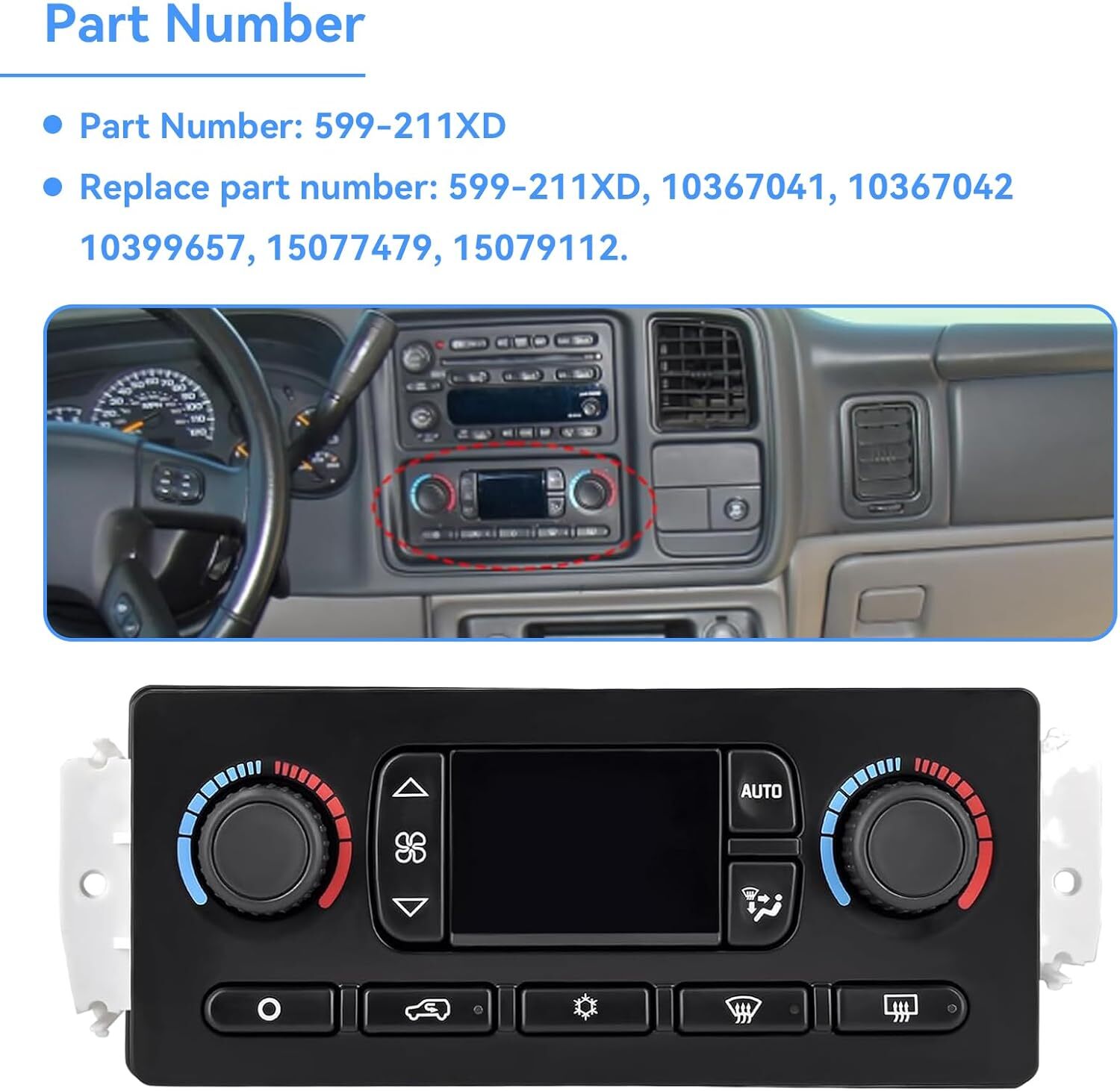 Ac Climate Control Module Improved 599-211XD For Chevy Gmc Silverado Tahoe Trail
