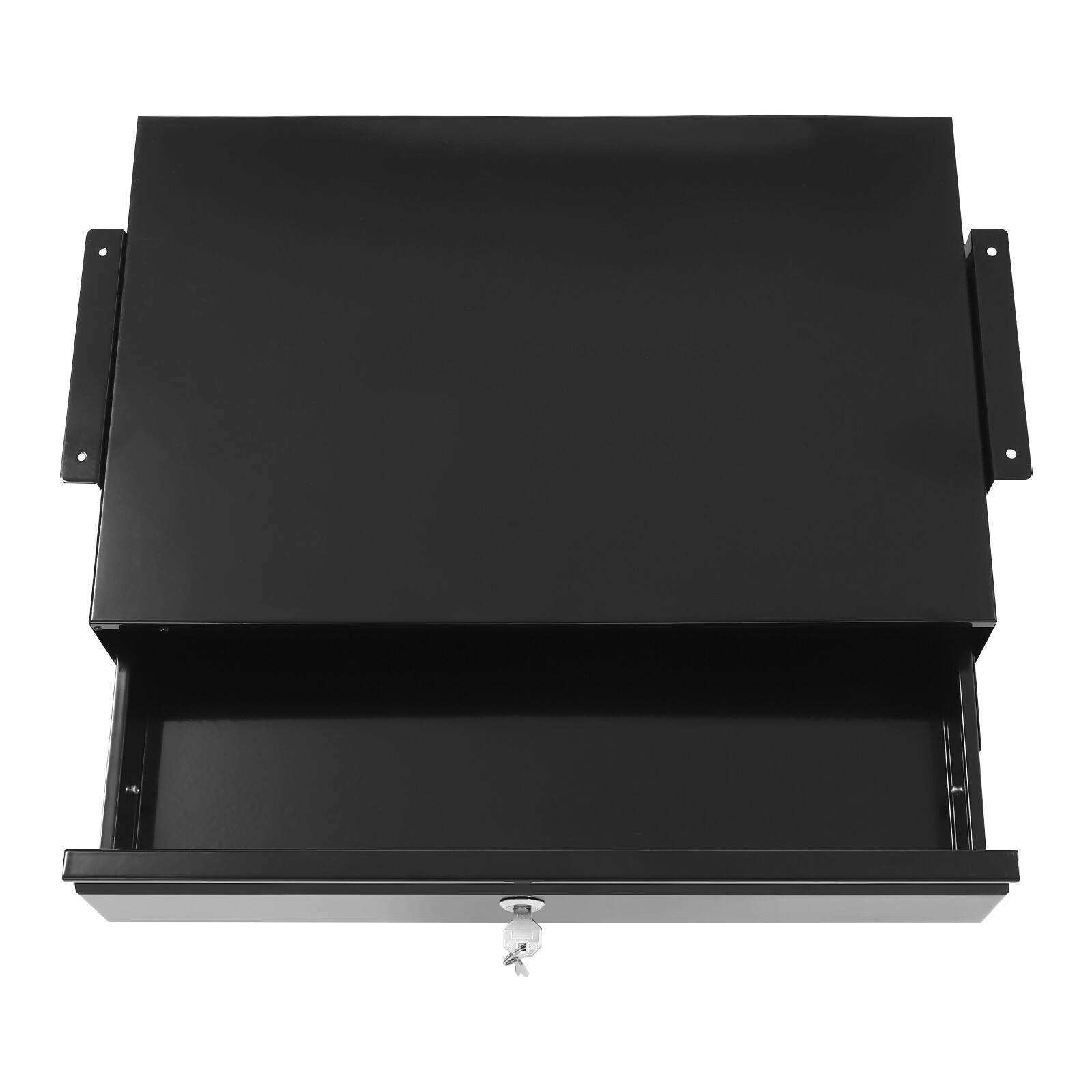 Under-Desk Slide-Out Lockable Drawer Black 45 × 31 × 9.9 cm