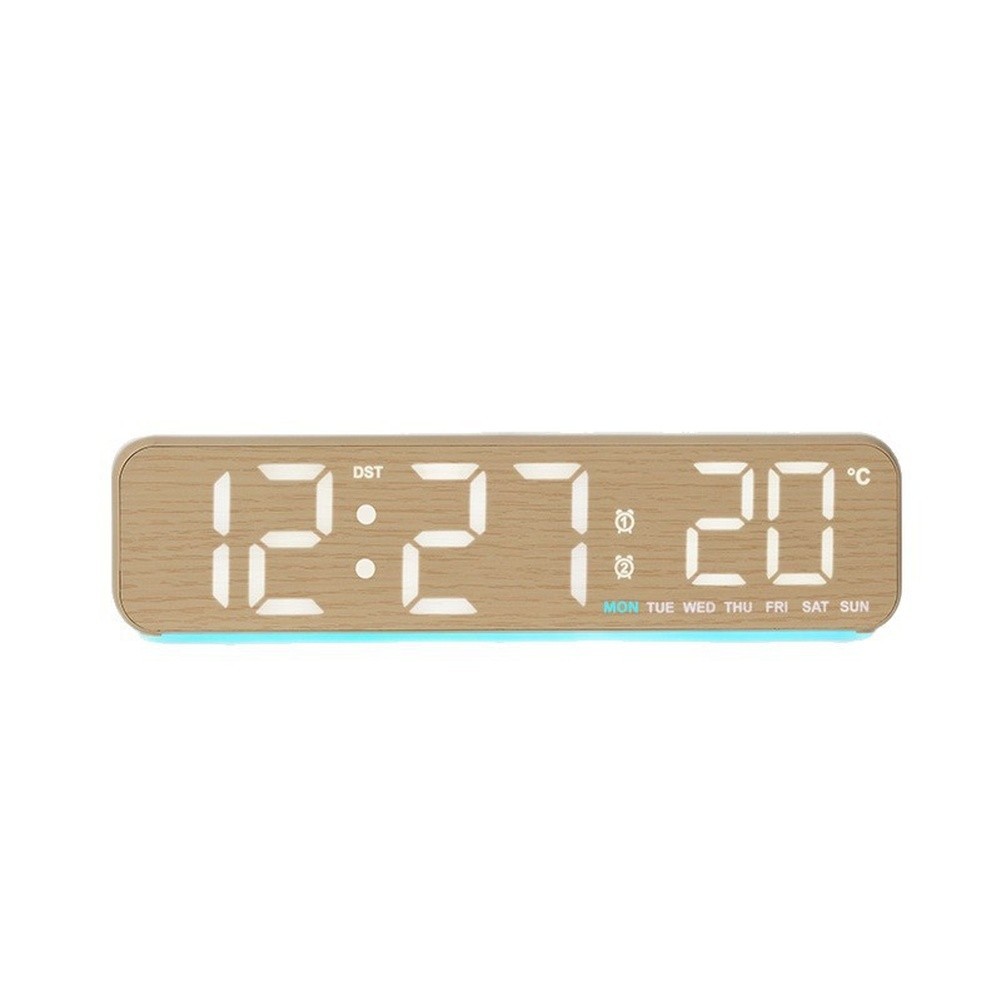 LED Digital Clock with Large Display for Time Date Week Temperature Alarm