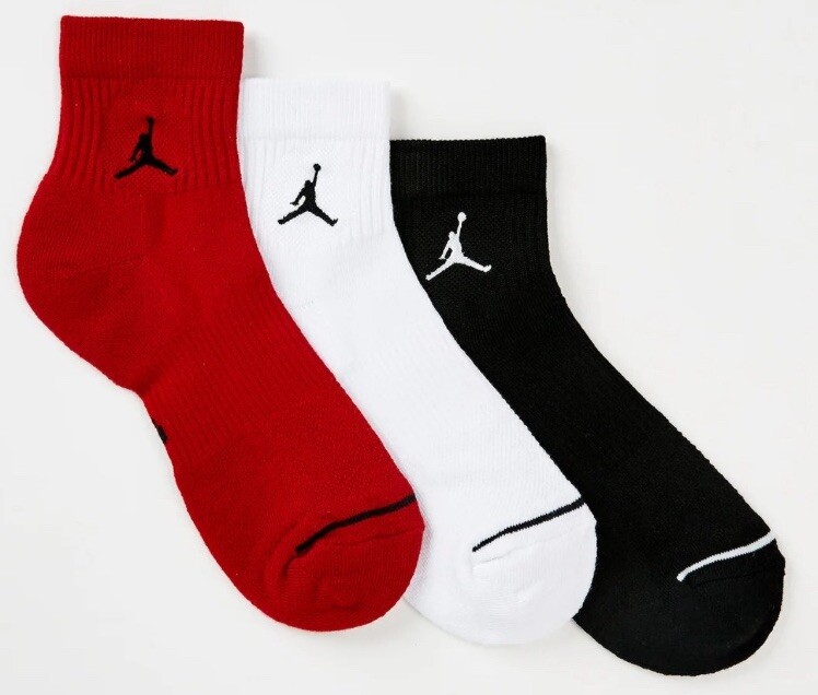 Nike Jordan Jumpman Men's Dri-Fit Quarter Socks 3 Pack Multi SX5544-011 - NWT
