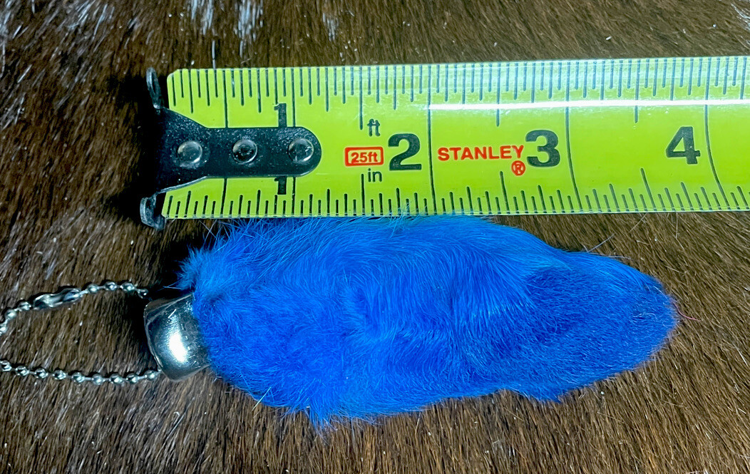 New Blue Lucky Rex RABBITS FOOT Key Chain Zipper Pull Easter Graduation